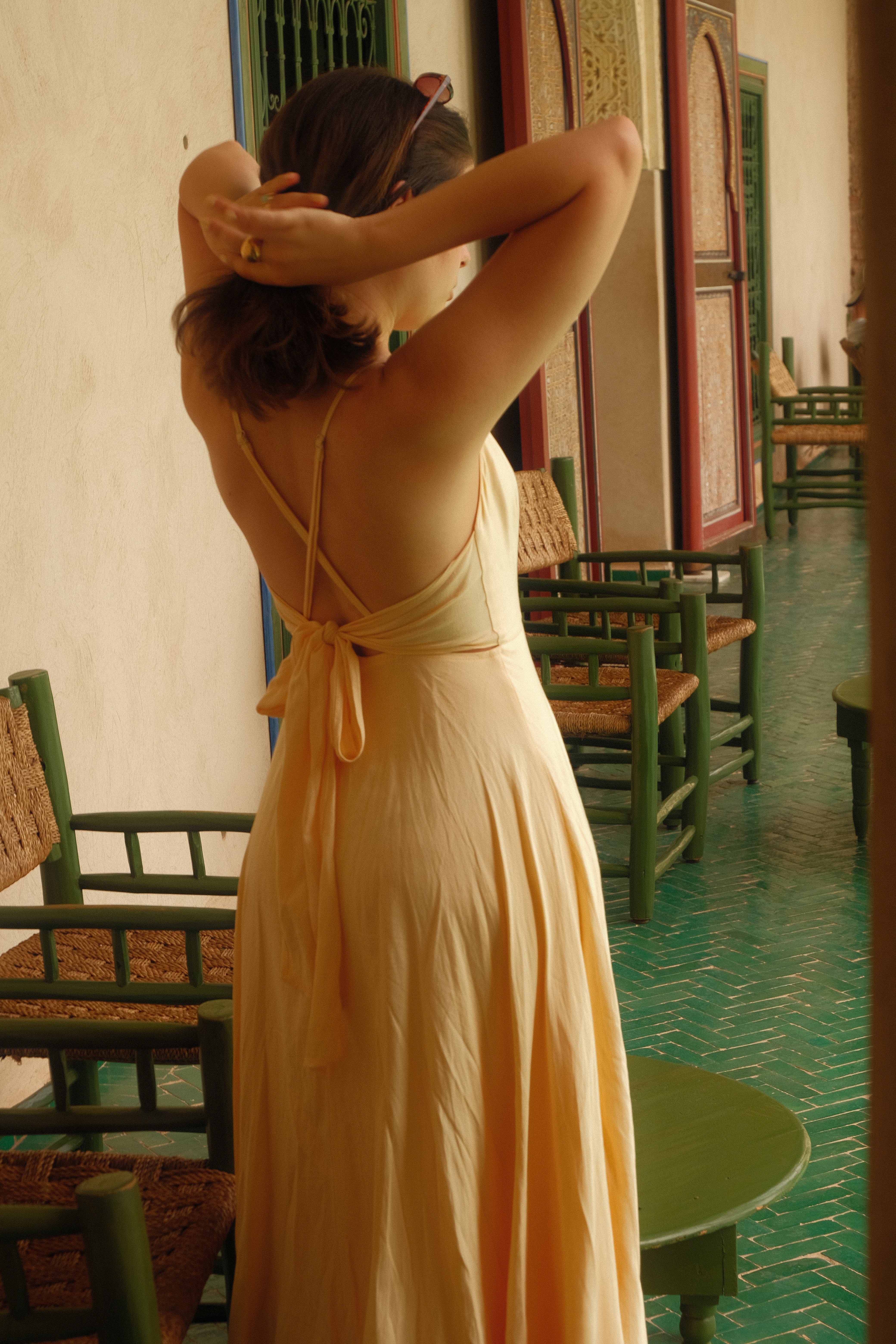 Shams Linen Tie-Back Dress – Butter Yellow